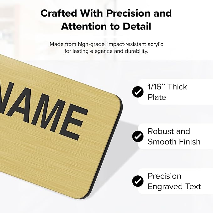 Custom Engraved Name Tags, Magnetic Tags, Personalized Name Tags, 1.5 x 3 Inches - Image 3