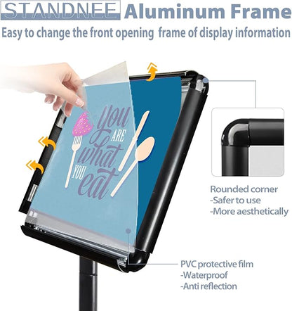 Sign Holder Stand, Heavy-Duty 8.5x11 Inch Aluminum Floor Stand - Image 7