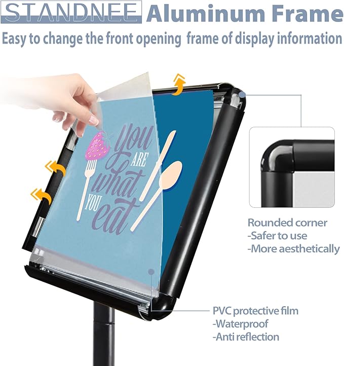 STANDNEE Poster Stand Holder Pedestal Floor Standing Sign Holder 11"x 17" - Image 7