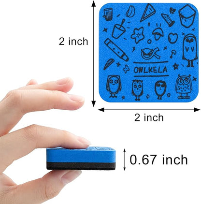 OWLKELA 30 Pack Whiteboard Eraser, Magnetic Blue Whiteboard Eraser - Image 2
