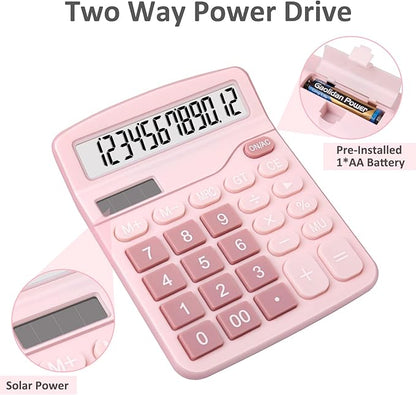Calculators, Splaks 2 Pack Standard Functional Desktop Calculators Sola and AA - Image 2