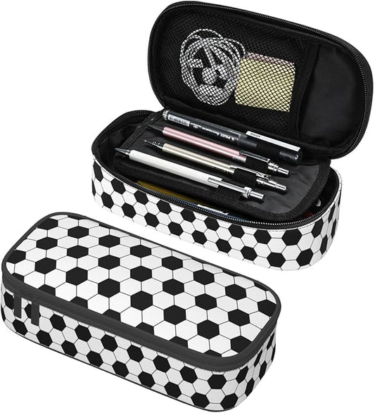 Soccer Texture Pencil Case Big Capacity Storage Pencil Pouch Stationery Bags by HKHEHOP