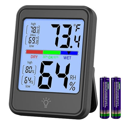 Digital Thermometer Hygrometer, Indoor Wall Thermometer, Indoor Humidity by KJMOPRO
