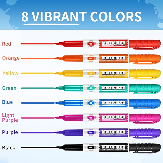 Dry Erase Markers, Fine Tip Whiteboard Marker, Low Odor Dry Marker, Fine Point - Image 2