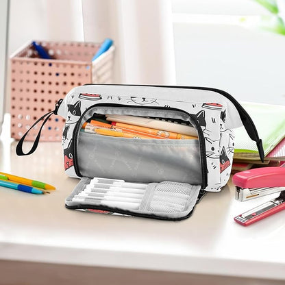 Bolaz Big Capacity Pencil Pen Case Pouch Bag School College Office Organizer - Image 6