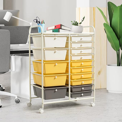 GLACER 15 Drawers Rolling Cart, Storage Cart - Image 8
