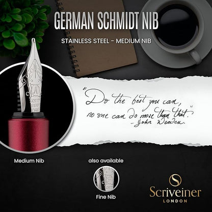 Scriveiner Luxury EDC Fountain Pen, Matt Red Pocket EDC - Image 5