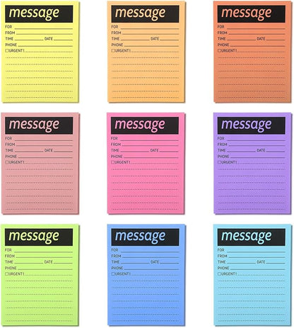 9 Pieces Telephone Message Sticky Notes Pads 4 x 5 Inch Assorted Neon Colors by Unknown