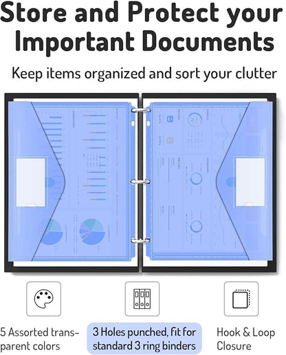Forvencer Binder Pocket, 36 Pack Super Heavyweight Poly Binder Pocket - Image 2