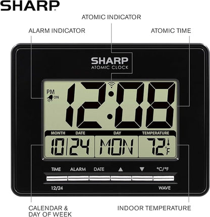 Sharp Atomic Desktop Clock – Auto Set Digital Alarm Clock - Image 4