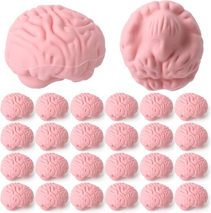 Gilprop 24 Pcs Brain Shaped Erasers Bulk, 1 Inch Mini Halloween Erasers by Gilprop