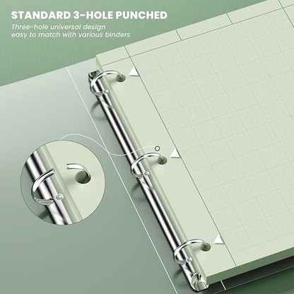 Engineering Paper 8.5 x 11, 3 Pack Engineering Notebook, 5x5 Quad Ruled - Image 4