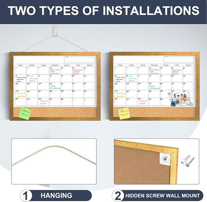 Calendar Whiteboard for Wall, 18x24 Inches White Board Calendar Dry Erase - Image 2