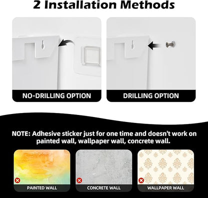 YOHOM No Drilling File Holder Wall Mails Magazines Organizer Adhesive Door Mount - Image 7