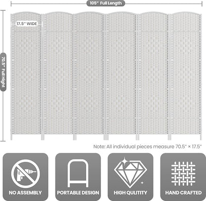 Cocosica 6 Panel Room Divider, 6Ft Folding Privacy Screen, Tall - Image 3