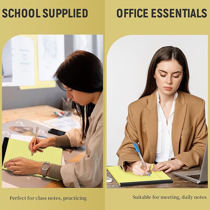 Legal Pads 8.5 x 11 College Ruled, 12 Pack Yellow Legal Note Pads 8.5 x 11 - Image 7