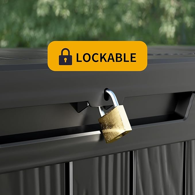 Decksplore 320 Gallon Outdoor Storage Box Waterproof Lockable Resin Deck Box - Image 5
