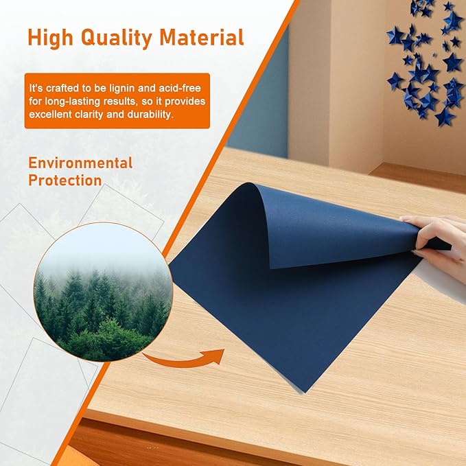 28 Sheets Navy Blue Cardstock 8.5 x 11 Craft Paper, 92lb Premium Paper Card - Image 5