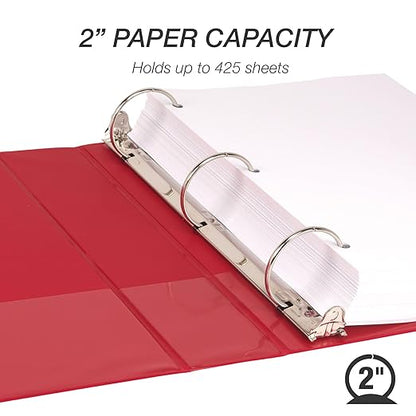 Samsill 2 Inch 3 Ring Binders, Made in USA, Economy Round Ring, 425 Sheet - Image 3