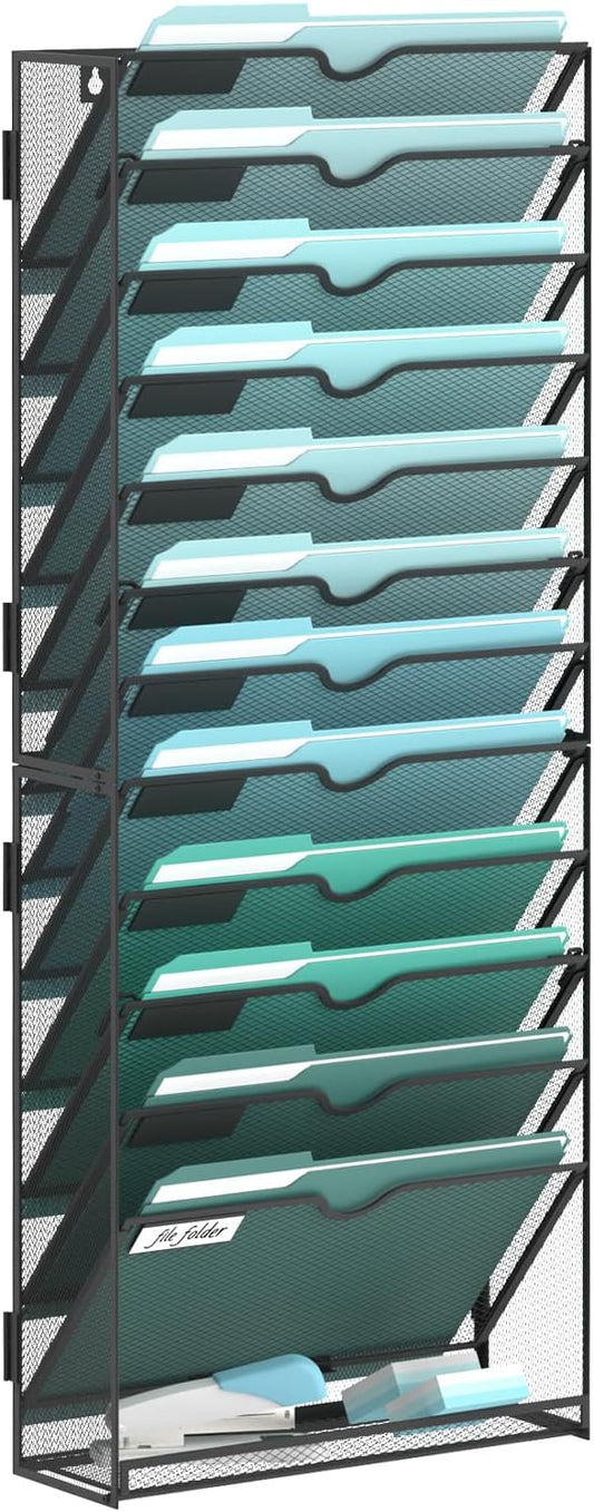 SUPEASY 13-Tier Wall File Organizer, Hanging Wall Files by SUPEASY