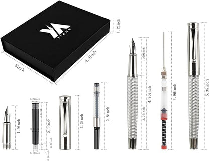 YICMY Fancy Fountain Pen Set – Fine & Medium Nibs, Includes 18 Ink Cartridges - Image 3
