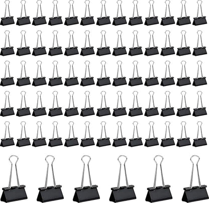 72 PCS Medium Binder Clips – 1.6Inch Heavy Duty Black Metal Paper Clamps by Unknown