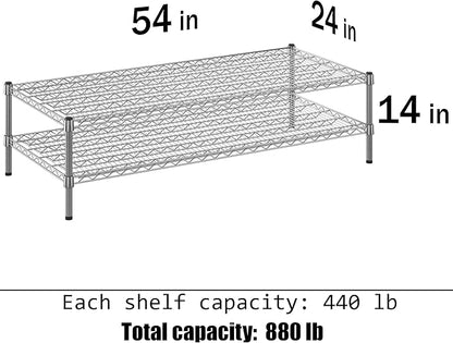 Regal Altair 24" Deep x 54" Wide x 14" Height Wire Shelving Kit | 2-Tier | NSF - Image 3