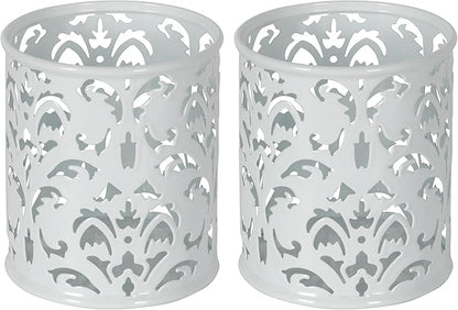 EasyPAG White Pen Holder for Desk, 2 Pack Round Pen Organizer, Brush Holder for by EasyPAG