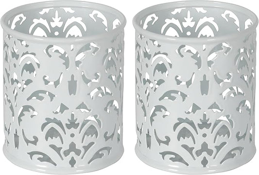 EasyPAG White Pen Holder for Desk, 2 Pack Round Pen Organizer, Brush Holder for by EasyPAG