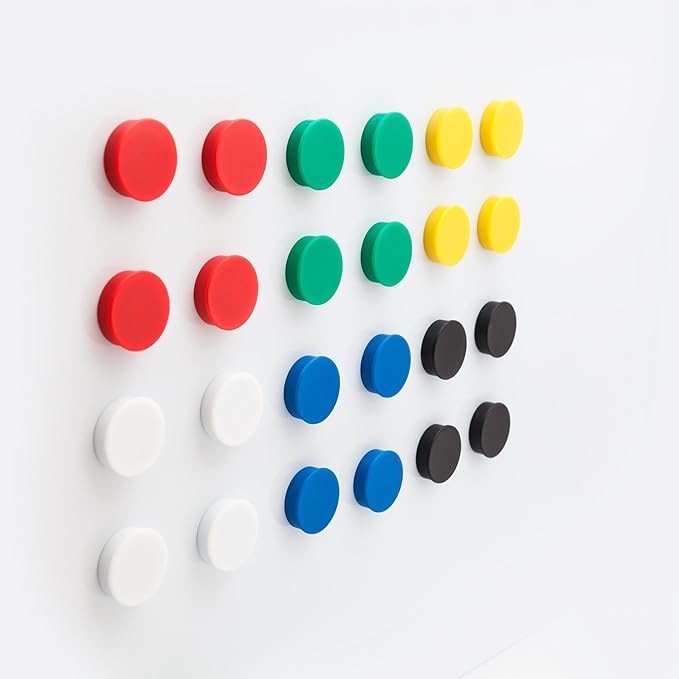 Bullseye Office 24 Round Green Fridge Magnets, Button Shaped, Small Colorful - Image 5