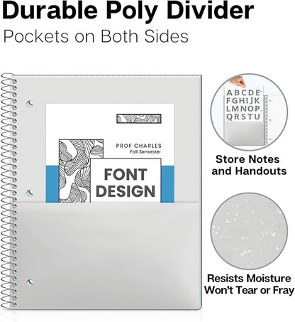 Dunwell Graph Paper Notebook 8.5 x 11 Plastic Cover, 100 Sheets, Perforated - Image 5