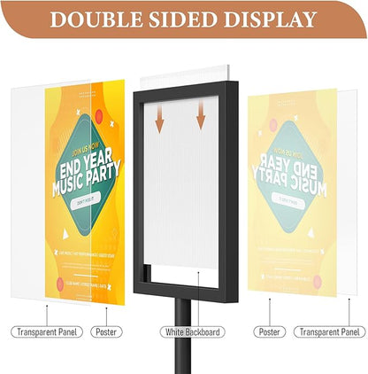 Relx Standing Sign Holder 11 x 17, Adjustable Pedestal Sign Stand, Double-sided - Image 2