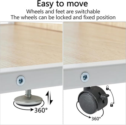 IBUYKE Under Desk Printer Stand, Mobile Home Desktop Organizer Shelf - Image 2