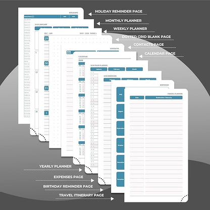 IN-LUXPRO Planner 2026 Daily Weekly and Monthly, 6.5"x3.75", 12 Months Spiral - Image 5