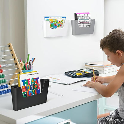 YOHOM No Drilling File Holder Wall Mails Magazines Organizer Adhesive Door Mount - Image 3