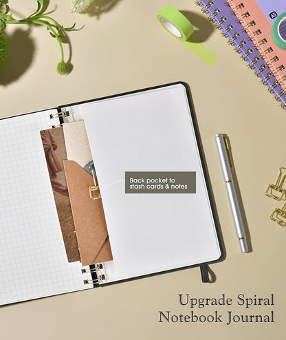 Graph Spiral Journal Notebook, A5 Hardcover Spiral Journals - Image 6