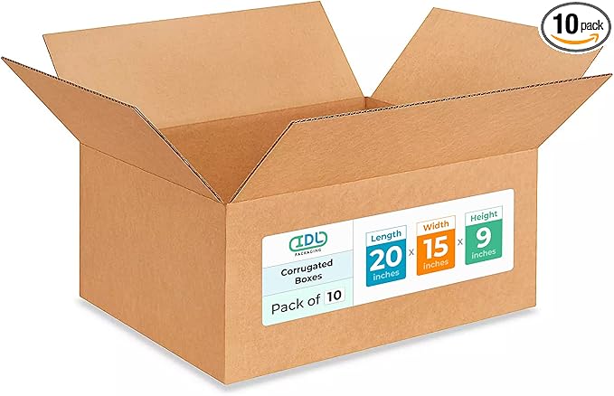 Large Moving & Shipping Boxes 20x15x9 inches by IDLPackaging