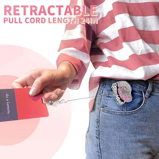 Aoryalps Open Mind Retractable Badge Reel Holder Retractable - Image 3