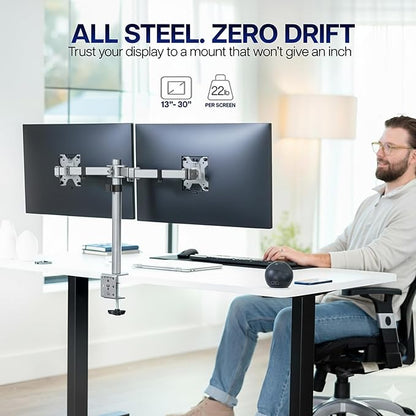 VIVO Dual Monitor Desk Mount, Heavy Duty Fully Adjustable Steel Stand, Holds 2 - Image 2