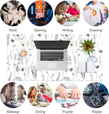 QIYI Large Mouse Pad for Desk, Floral Desk Mat for Desktop, Women Girls Office - Image 7