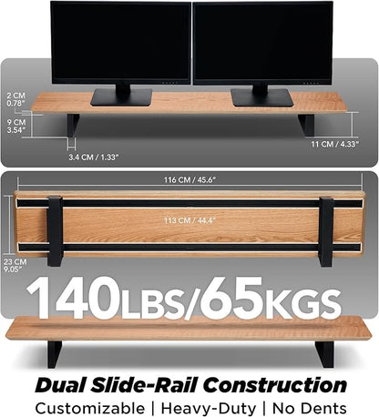 ULTRARM Moodular Wooden Monitor Stand 45.6” Large Desk Organizer - Image 4