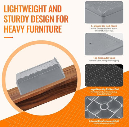 shouwuhho Furniture Risers, 8 Pack Bed Risers - Image 5
