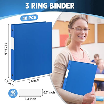 Henoyso 48 Pcs 3 Ring Binder 0.5 Inch Round Fits Letter Size 8.5'' x 11'' Paper - Image 2
