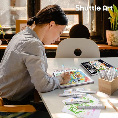 Shuttle Art Marker Pad, 8.9”x8.3” Portable Sketchbook, 40 Sheets Marker Drawing - Image 8