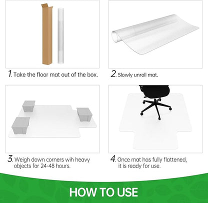 100pointONE Office Chair Mat for Hardwood Floor, Easy Glide Computer Chair - Image 8