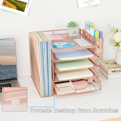Gugsey Desk Organizer, 5-Tier Paper Letter Tray Organizer - Image 6