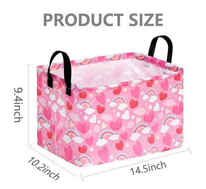 FUULOXE Rectangular Valentines Basket Storage Bin - Image 2