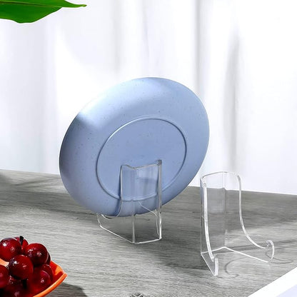 Chunful 2 Pieces Acrylic Plate Stands Clear Acrylic Easels Display Stands - Image 5