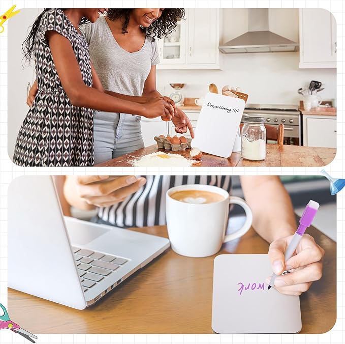 Affrolling 6 Sets Small Whiteboard Dry Erase Boards 5" x7'' Mini Double Sided - Image 6