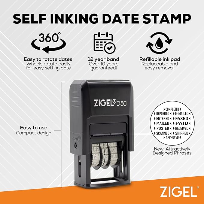 ZIGEL D50 Date Stamp with Posted - Image 2